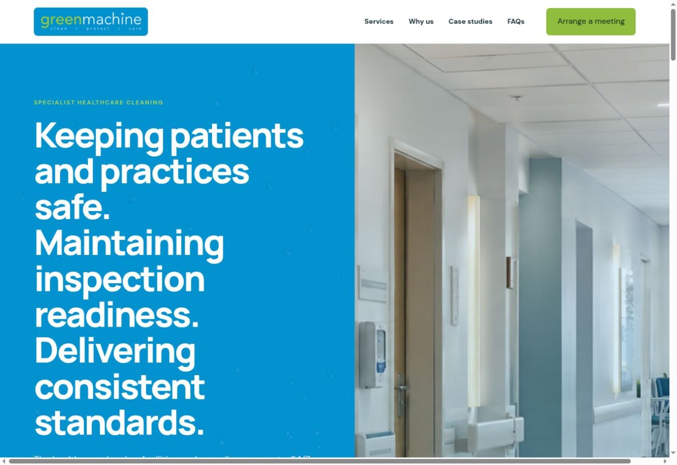 Green Machine Healthcare website homepage
